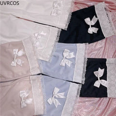 Women's Kawaii High Waist Corduroy Pants Sweet Bow Lace