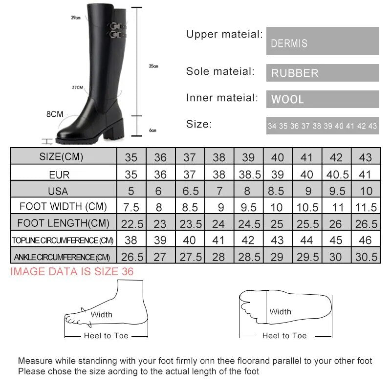 DIMANYU Women Winter Boots 2023 New Genuine Leather Wool High Heel High Boots Women Large Size 41 42 43 Warm Snow Boots Women