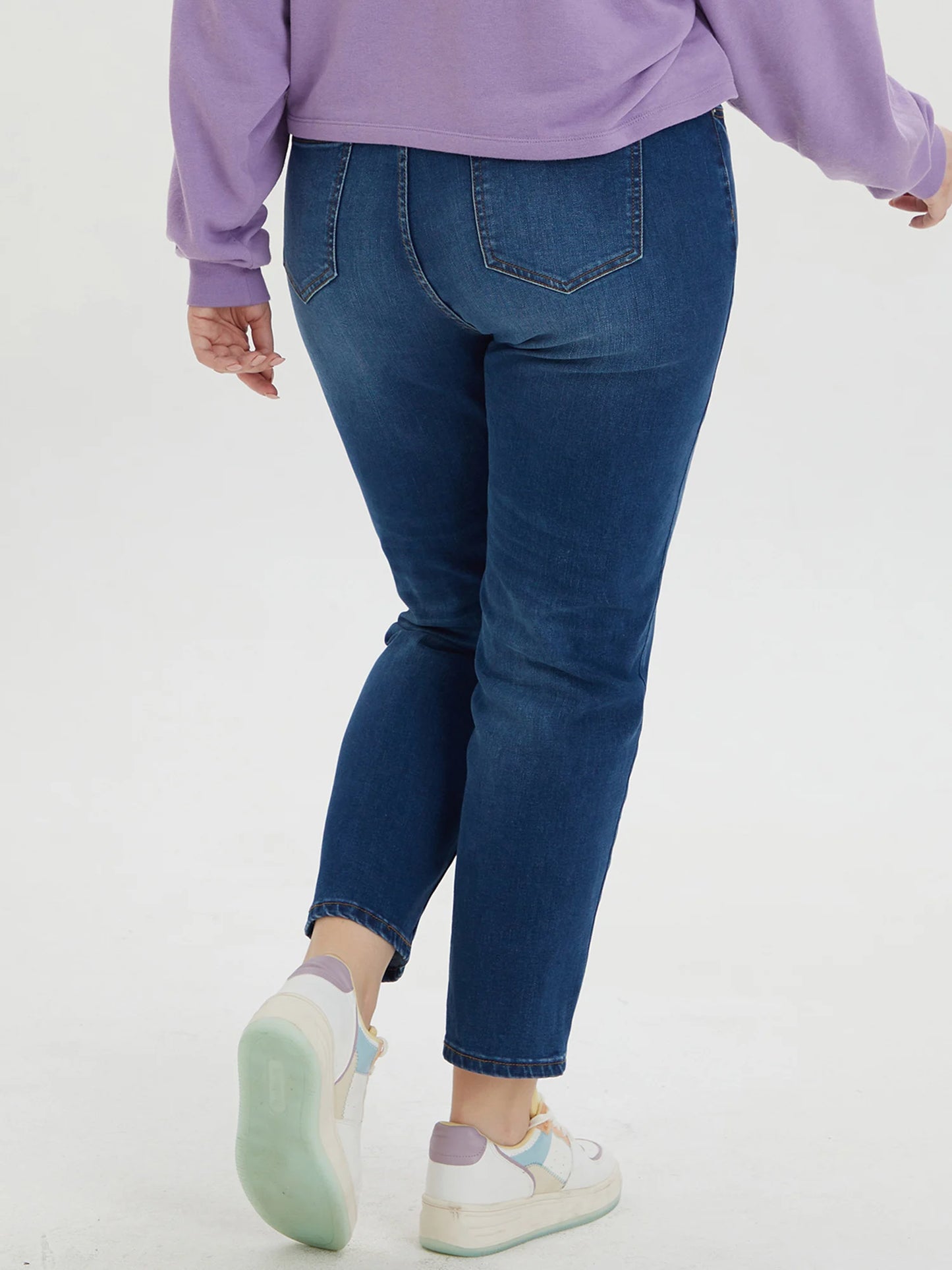 Plus Size Tapered Jeans for Women High Waist Stretchy Harem Women Jeans