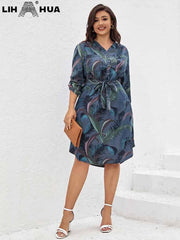 Women's Plus Size Denim Dress Summer Chic Elegant Dress For Chubby Women's