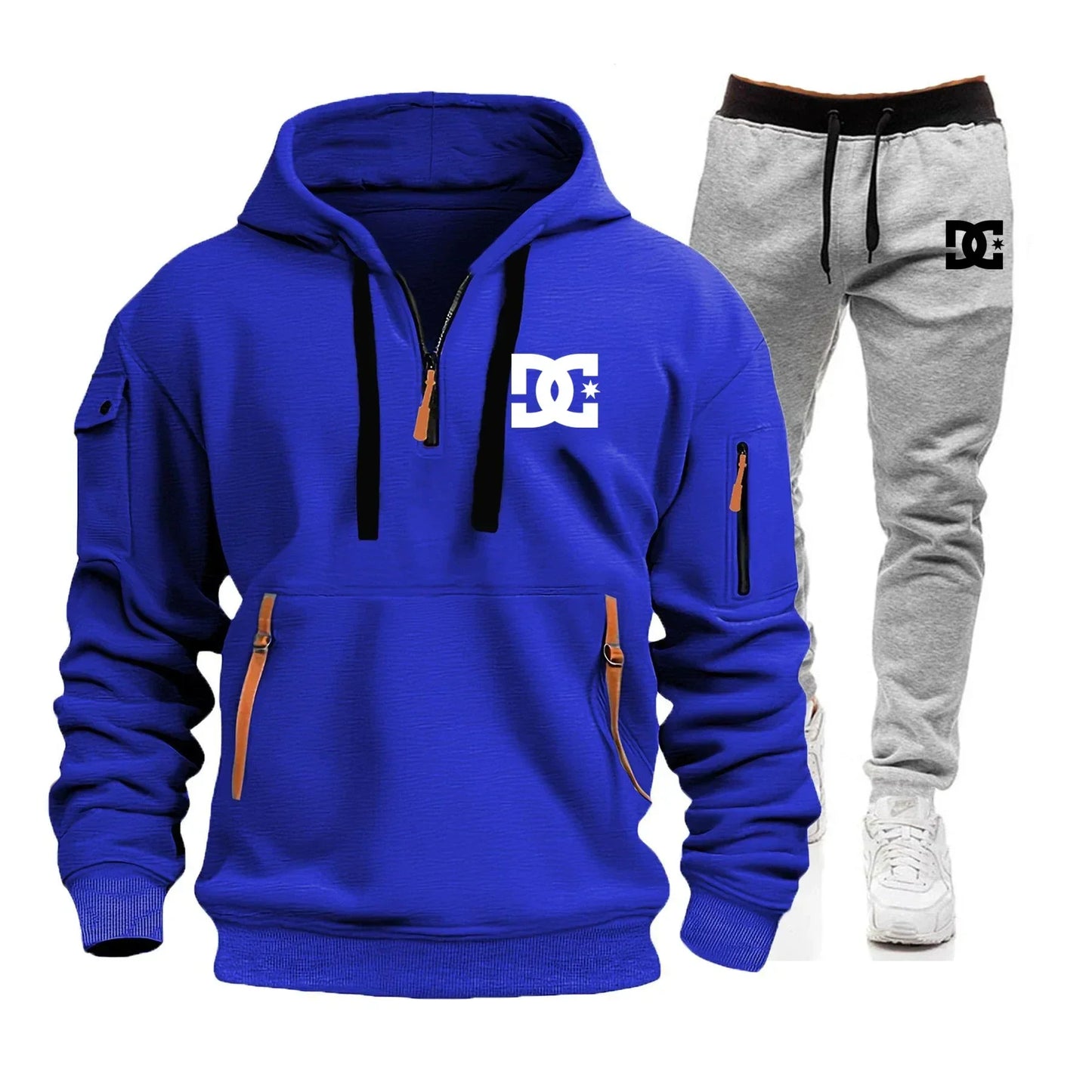 Men's hoodie sets for autumn and winter, featuring casual, fashionable, comfortable and personalized jogging suits and sport pan