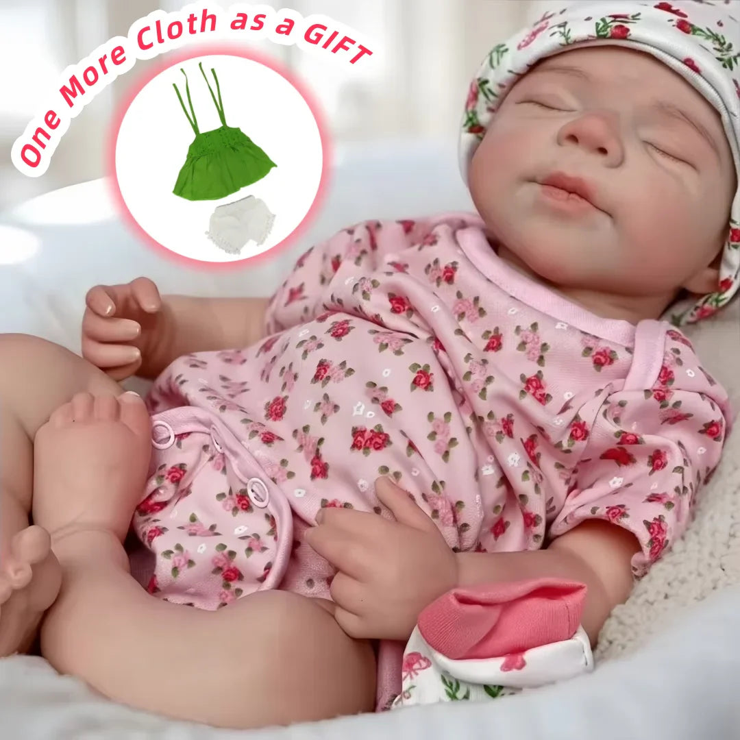 Open Mouth & Washable18Inch Pascale Whole Body Solid Silicone Bebe Reborn Girl Doll 3D Paint & Unpaint Skin Lifelike Newborn Dol