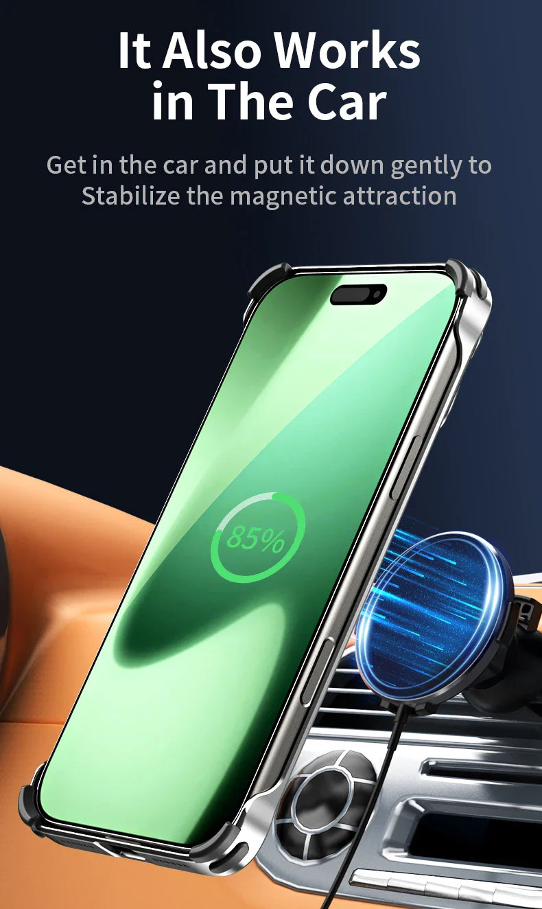 Metal Hollow Magnetic Phone Case,For IPhone 17 Pro Max iPhone Air Protective Case, Breathable And Heat Dissipating Metal Bracket