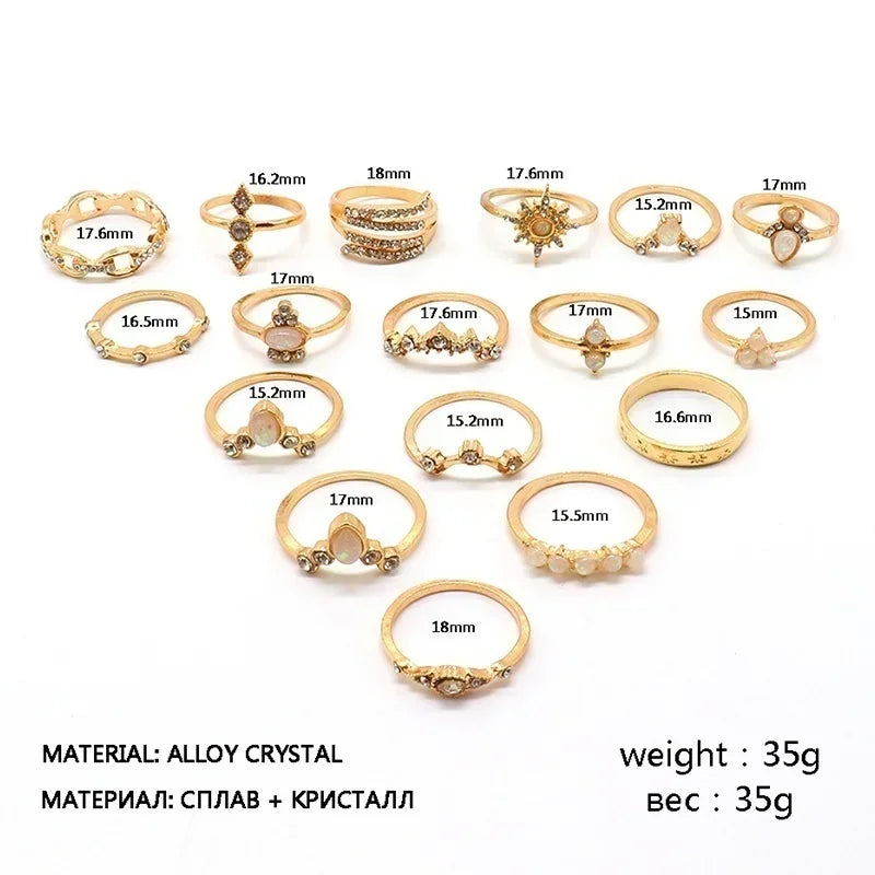 Delysia King 17pcs/set Fashion Ring