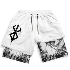 Y2K Men Streetwear Anime High Waist Oversize Breathable Gym Short Pants