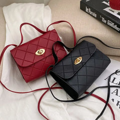 Solid Color Versatile Satchel Ringer Stripes Square Women Small Handbag Fashion