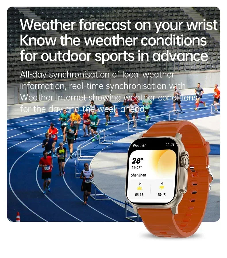 2026 New T800 Ultra 2 Smart Watch Men 49mm Series8 AMOLED Screen NFC Compass Waterproof For Apple Watch IWO Ultra 8 Smartwatch