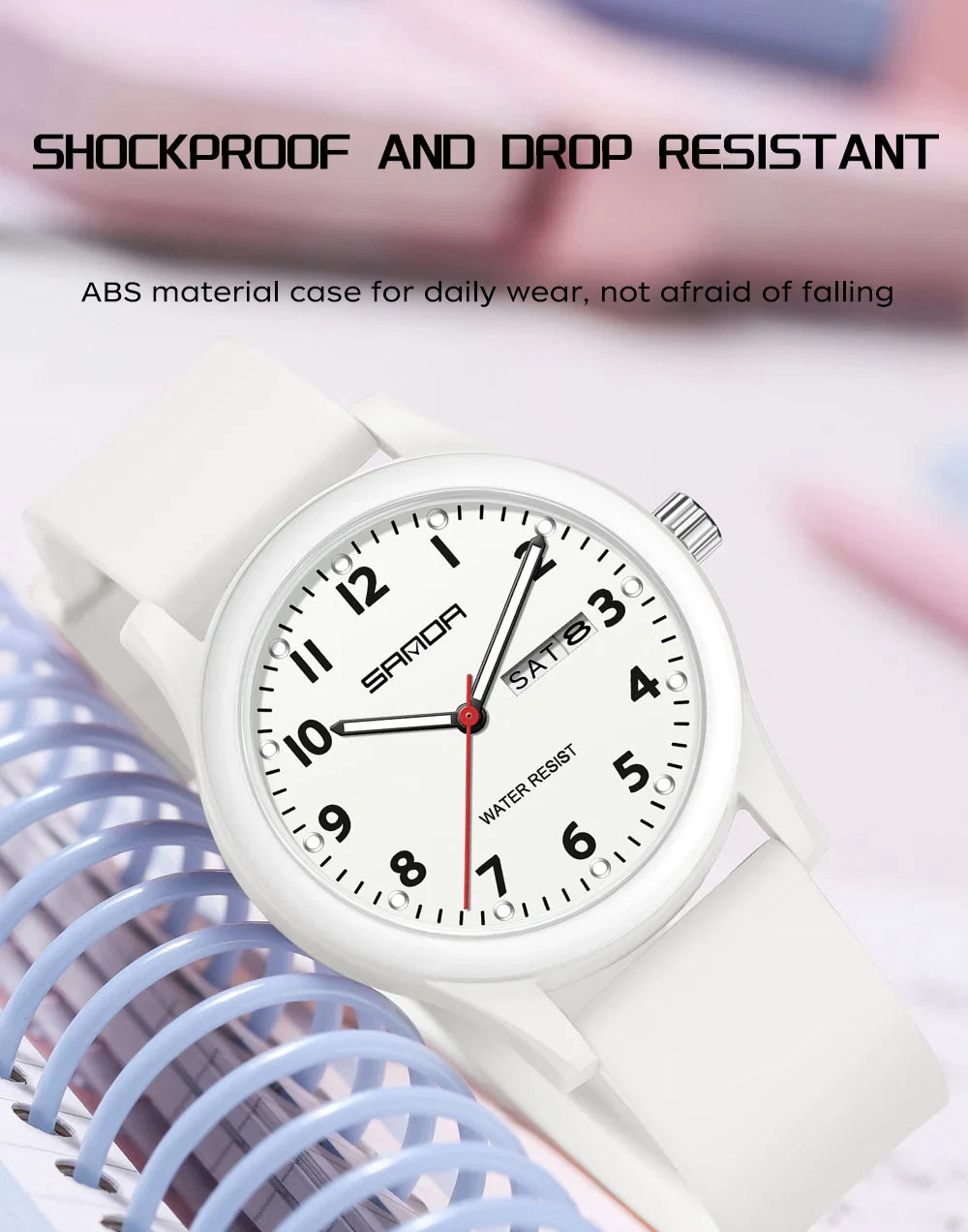 SANDA 3263 Fashion Casual Men Watch Silicone Strap Waterproof Luminous Clock Unisex Wristwatch Date Week Sport Man Watches
