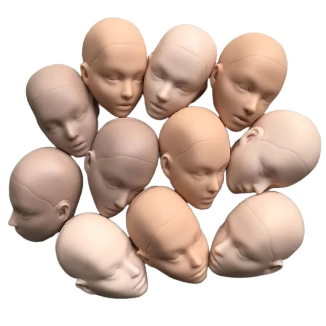 MENGF New Doll Heads Pink Beige Japan White Super White Blue Green Skin Doll Parts DIY Dressing Doll Body Figures Yoga Doll Body