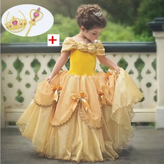 Halloween Kids Princess Cosplay Dress Sequin Long Sleeve Girls Birthday Party Frock