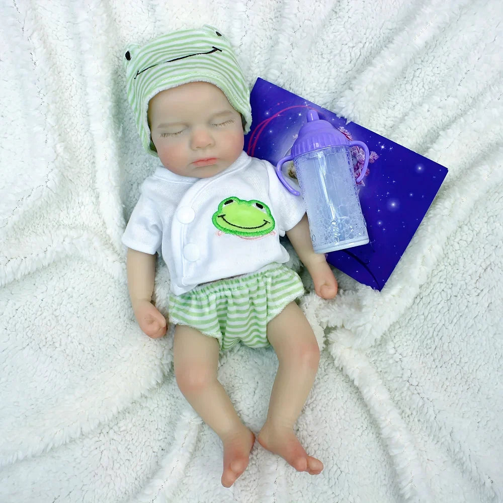 AnjoDoll 33CM Open Mouth Silicone Loulou Waterproof Anatomically Correct Newborn Boy/Girl reborn de silicone real cuerpo