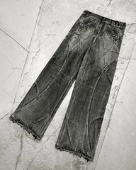 Fashion Clothing Punk Y2k Streetwear Loose Wash Jeans Ripped West Coast