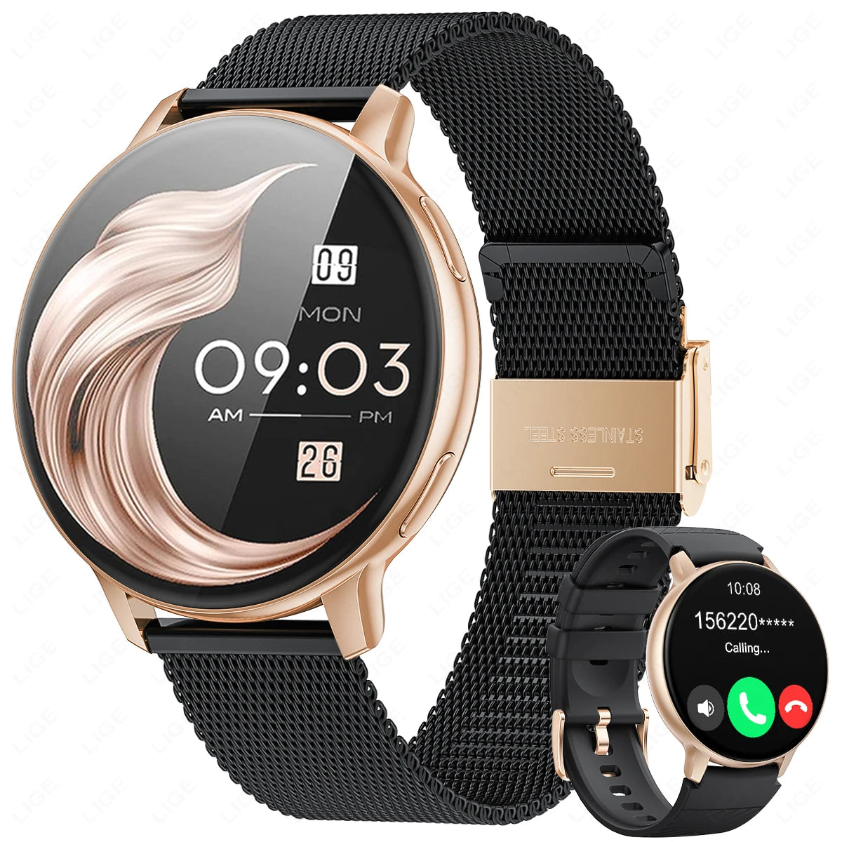 LIGE Bluetooth Call Smart Watch Women Custom Dial Watches Men Sport Fitness Tracker Heart Rate Smartwatch For Android IOS 2025