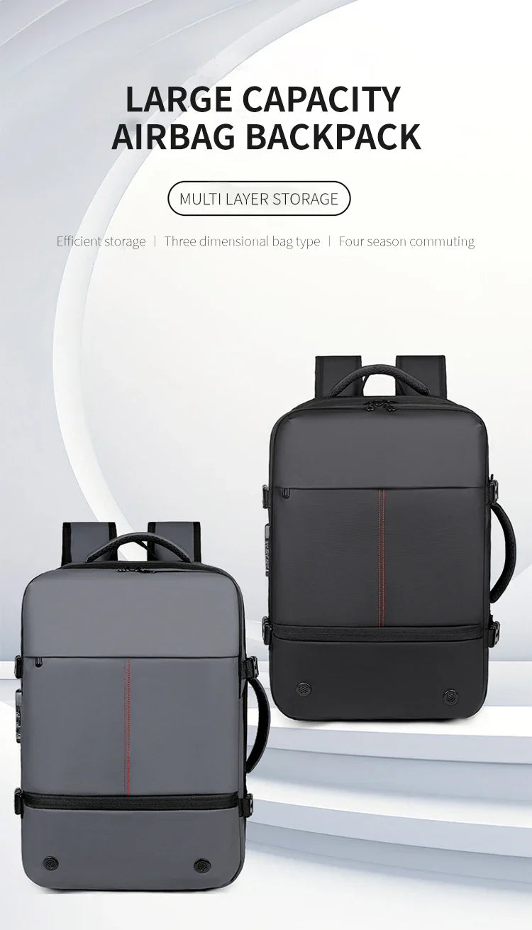 Men's Backpack with Expandable Vacuum Compression, Large Capacity, Dry and Wet Separation, Multifunctional Business Backpack for Short Business Trips