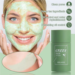 Green Tea Facial Mask Stick Reduces Blackheads Deep Cleans Pores Solid Cleans Facial Mask Balances Oil Replenishes Moisture