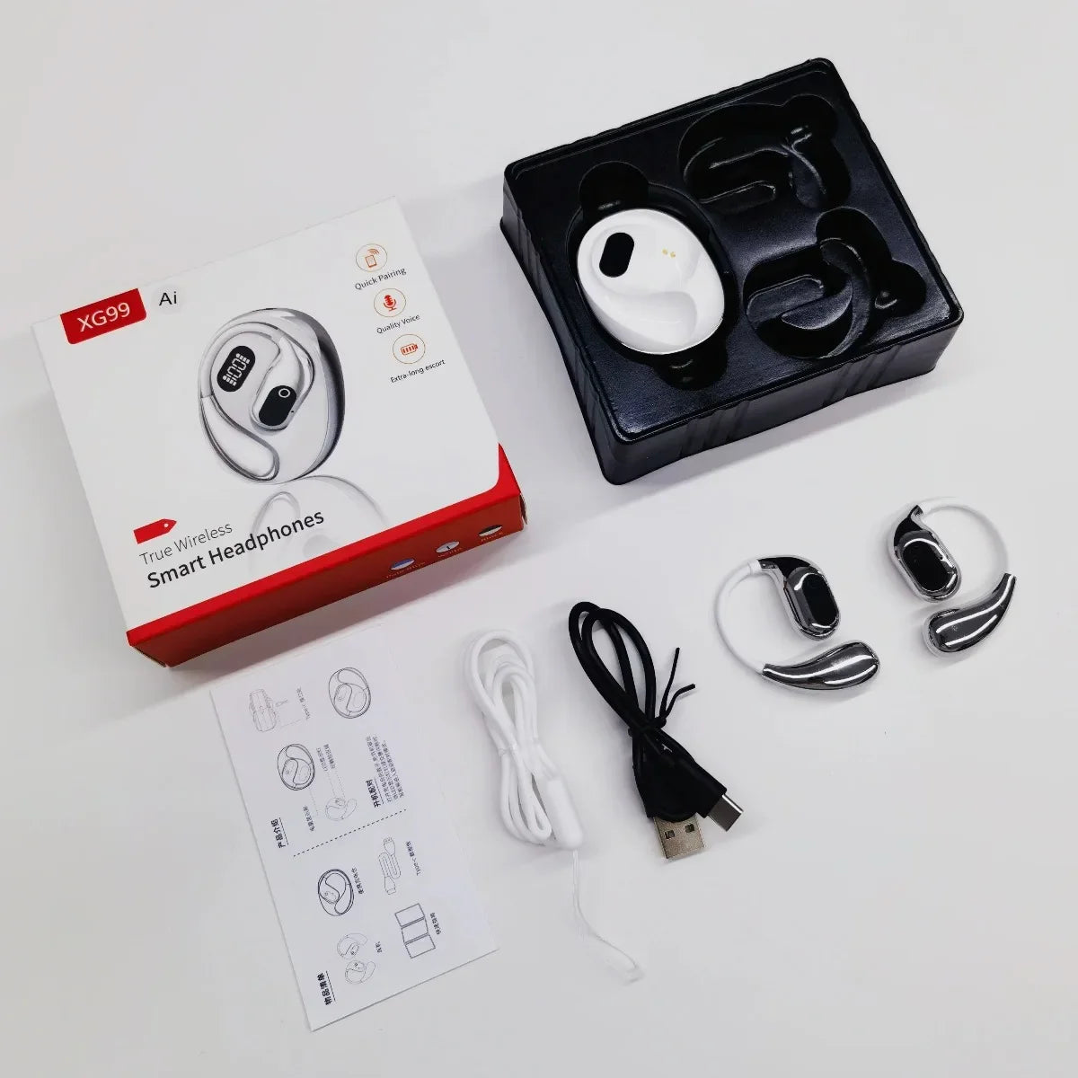 Real Time Translation Headphones 144 Languages Translator Earphones Wireless Bluetooth 5.4 Headsets for Business Office Travel