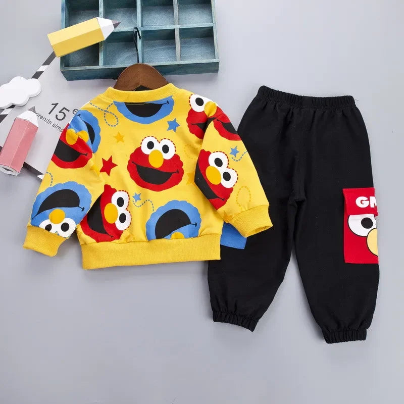 Spring Kids Boys Girls Casual Clothes Kids Cartoon T-Shirt Pants 2Pcs/Set Infant Cotton Clothing Set Children Fashion Tracksuit