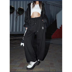 Y2K Oversized Sweatpants Women Harajuku White Wide Leg Pants High Waist