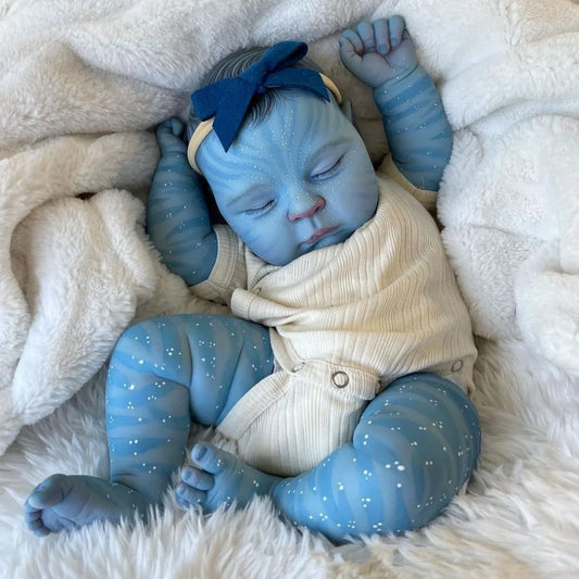 NPK 19inch Hand made high quality detailed painting Peaches Avatar  Lifelike Real Soft Body small doll cute handy baby