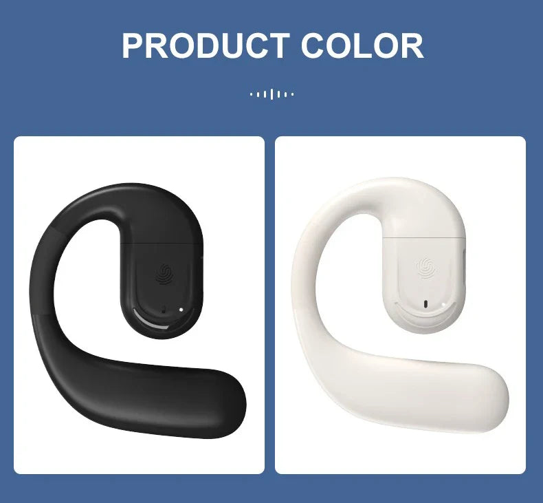 Bluetooth 5.4 Business Earphone Wireless Single Headphone with HD Mic Ear Hook HiFi Stereo Music Earbud for Xiaomi Samsung Phone