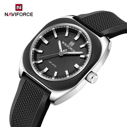 NAVIFORCE Fashion Women's Casual Elegant Simple Polygon Quartz Silicone Watch Gift for Women Wristwatch Casual Relogio Feminino
