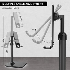 Cell Phone Stand Universal Adjustable Angle Height Stable Anti-Slip Desktop Phone