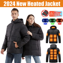 Heated Jacket, Winter Warm Outdoor USB Electric Heated Cotton Jacket