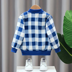 Boys Coat Plaid Pattern Coat For Boys Spring Autumn Childrens Jacket Casual Style Children Clothes