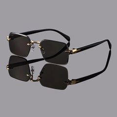 1pc Unisex Multicolor Casual Personality Retro Rimless Square Glasses For Daily Life Outdoor Vacation Beach Street-Photography