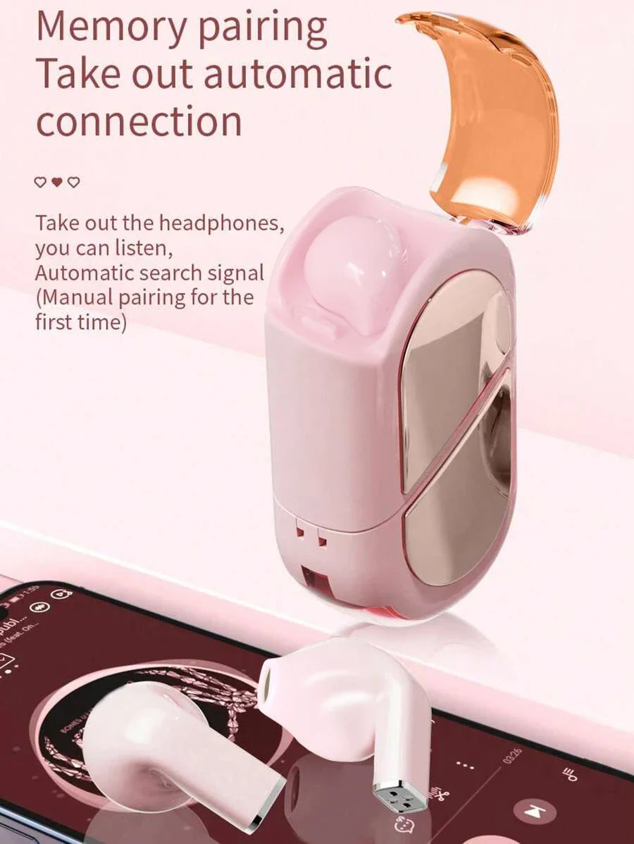 Heart-shaped Rotatable Wireless Bluetooth Earphones Stereo Sound Headphones Touch Control Earbuds Gamer Headsets gifts for girl