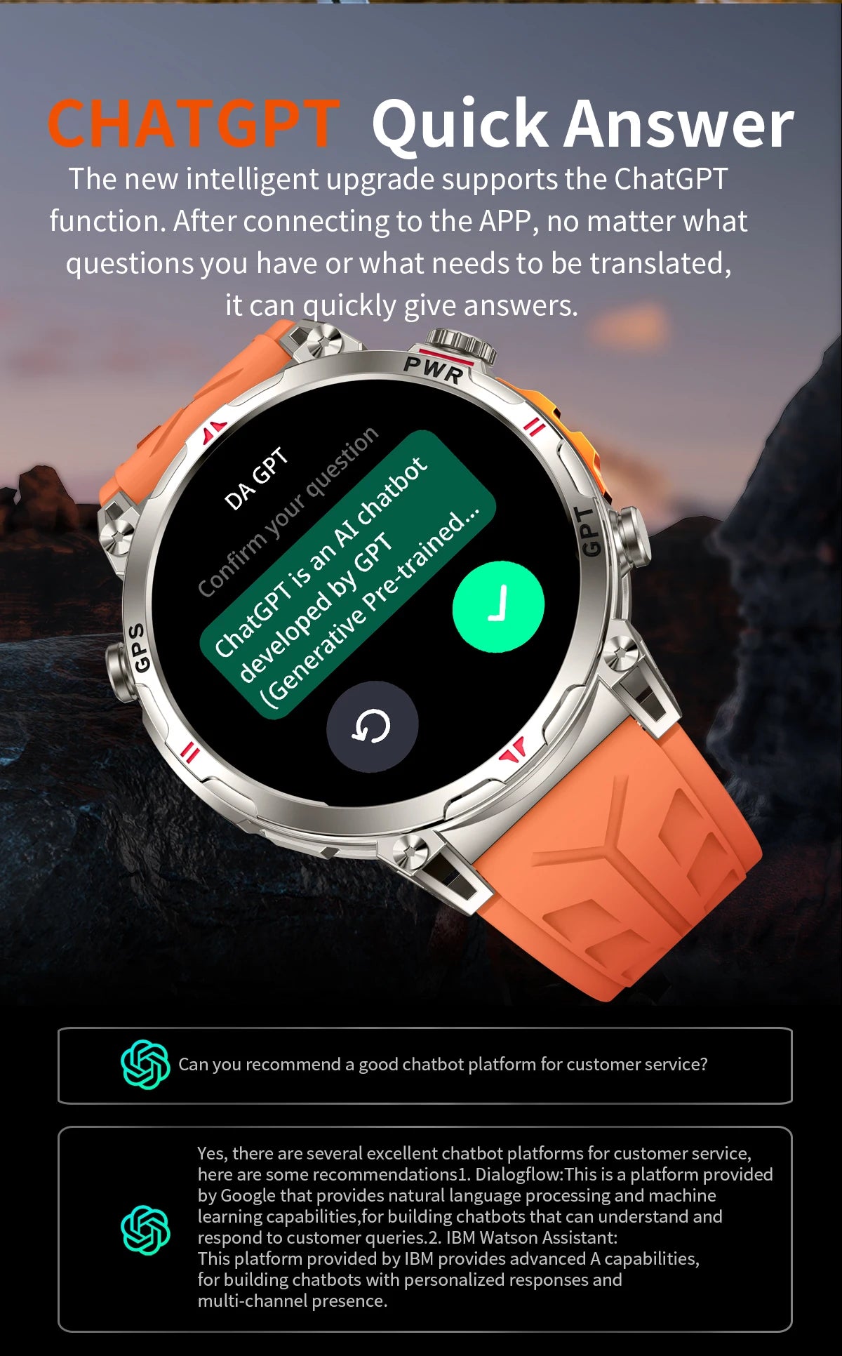 2025New Military GPS Sport Smartwatch Men 650mAh AMOLED Screen Compass Altimeter 10ATM Waterproof Heart Rate Wireless Call Clock
