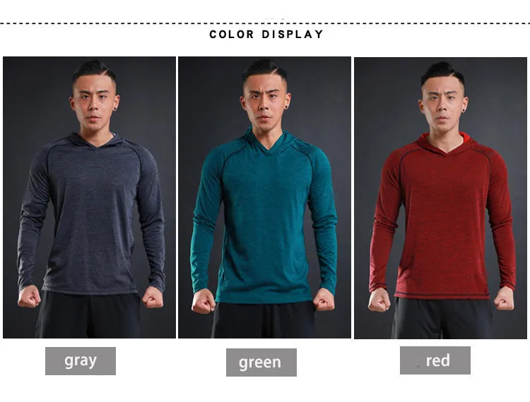 Men Hoodies Summer Running Fitness Casual Hooded Quick Dry Sweatshirts