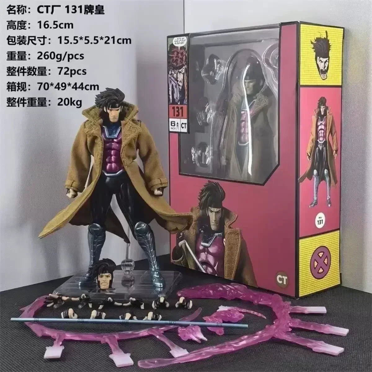 In Stock Ct Toys Gambit Figure Mafex 131 X-Men Wolverine Shf Anime Action Figure Figurine Statue Model Customized Gifts Kids Toy