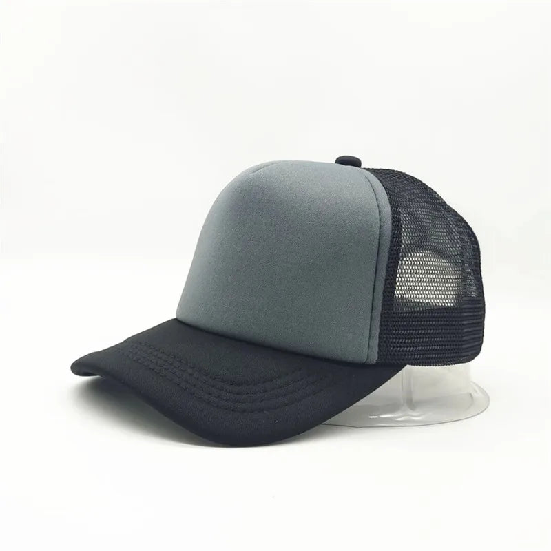 50 Color Unisex SummerTrucker Hat For Adult Net Baseball Cap Men Women Polyester Blank Mesh Adjustable Sun Hat Visor