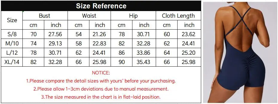 Women Fitness Jumpsuit Running Workout One Piece Yoga Suit Scrunch Butt Shorts