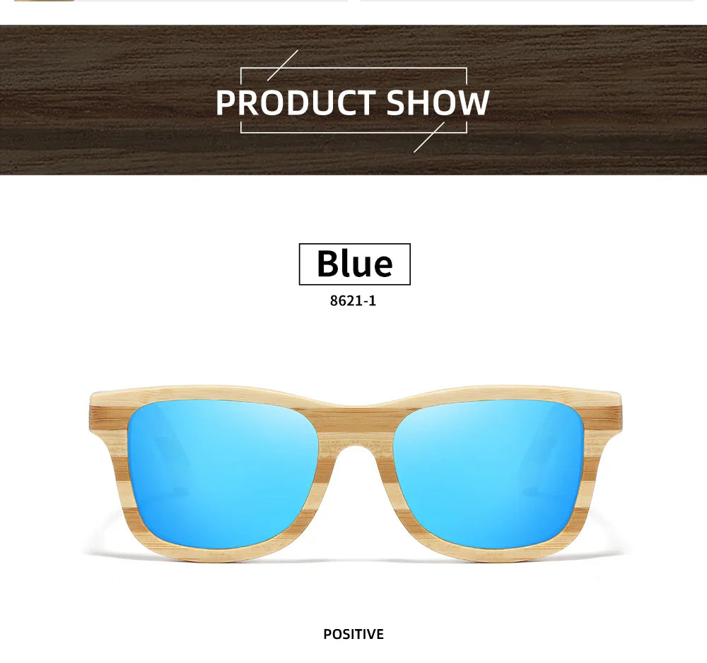 GM Natural Zebra bamboo adult sunglasses Manual polarized glasses Mirror coated lens Glasses Gift box 8621C