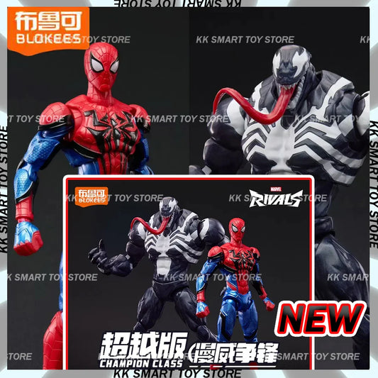 New Blokees Marvel Rivals Champion Class Spider-Man Venom Model Kit Buildable Action Figure Blind Box Collectible Assembly Toys