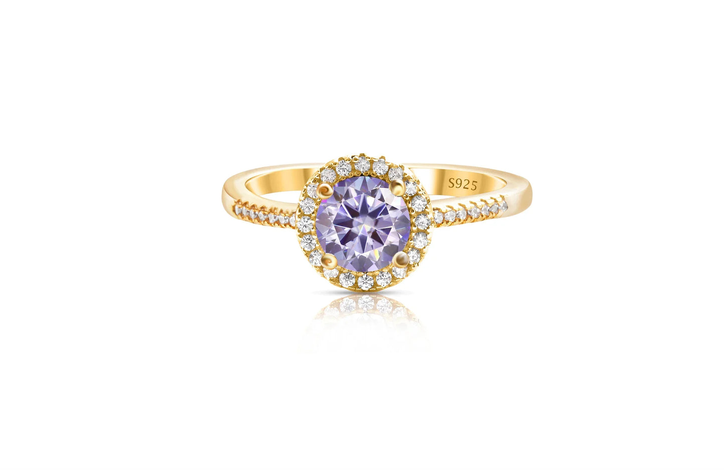 1 Carat Moissanite Ring For Women Solid 925 Silver 18k gold yellow Plated Luxury Wedding Female Jewelry With Certificate Gift