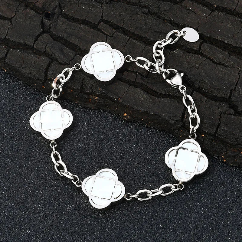Stylish Petal Chan Bracelets for Men Boys,Waterproof Natural Shell Chain Links Wristband,Birthday Gift