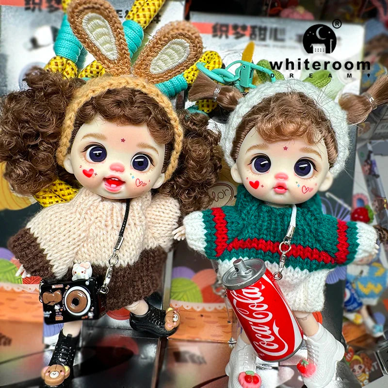 bjd doll Dolls for girls 13cm Labbu doll pocket mini blyth girl Doll Barbi Cry Baby Ball jointed doll Mobile phone Decoration