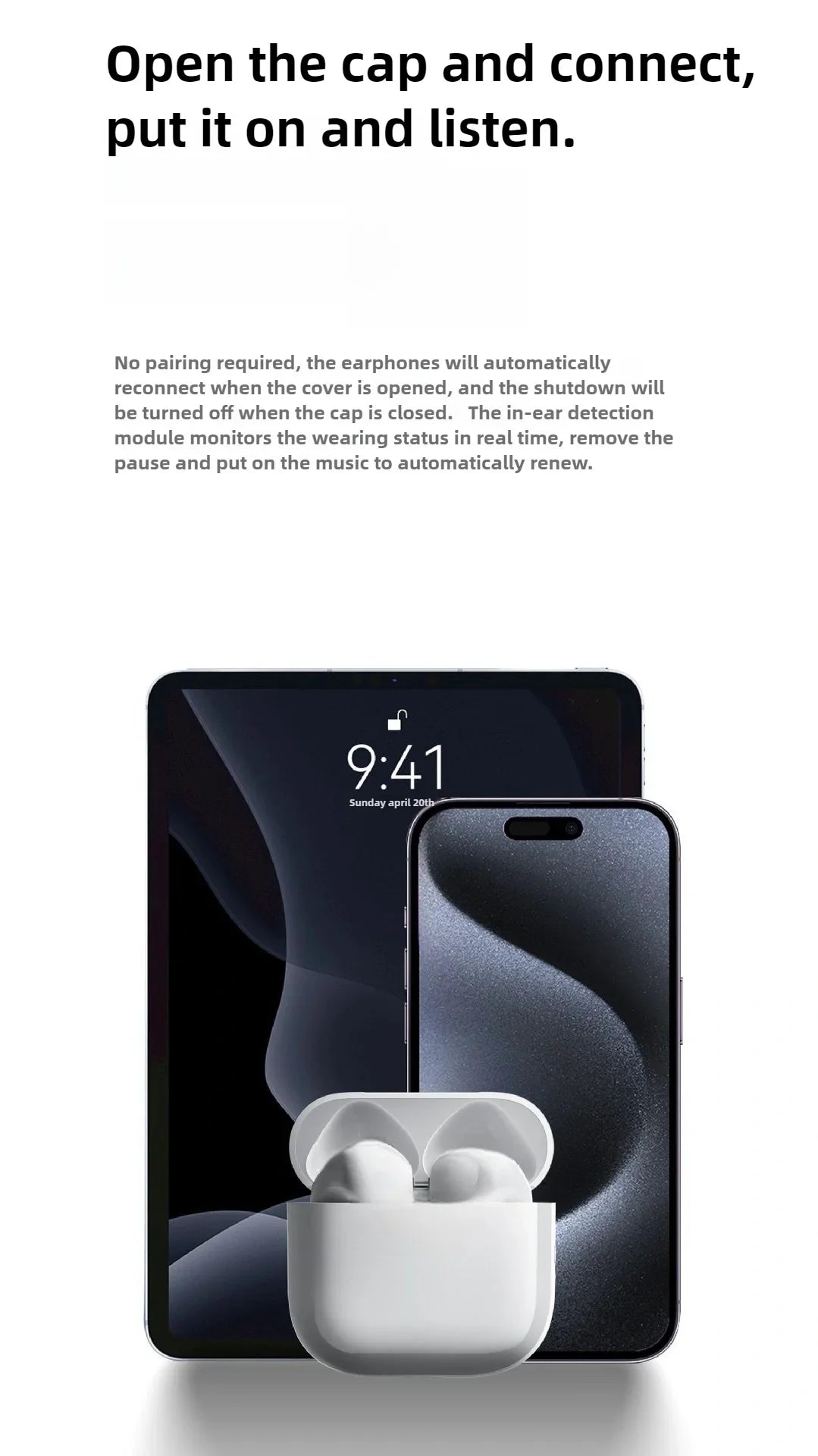 Airs Pro7 TWS Earbuds Bluetooth Wireless Headsets with Siri Pop-up Waterproof Positioning Touch Control Earphones for iOS