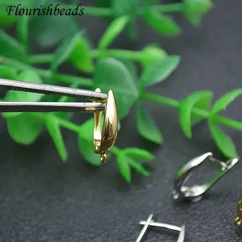 Nickle Free Anti-rust Real Gold Plating Metal Earring Hooks Women Jewelry Making Components 30pieces