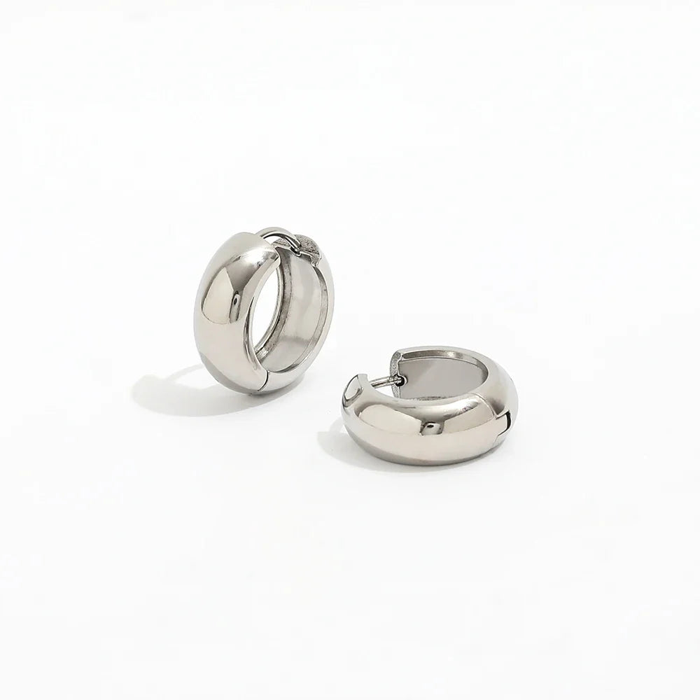 Joolim Jewelry Waterproof & Tarnish Free Minimalist PVD New Small Circle Huggie Stainless Steel Earring for Women