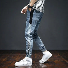 Jeans For Men Tapered Male Cowboy Pants With Pockets Comfortable