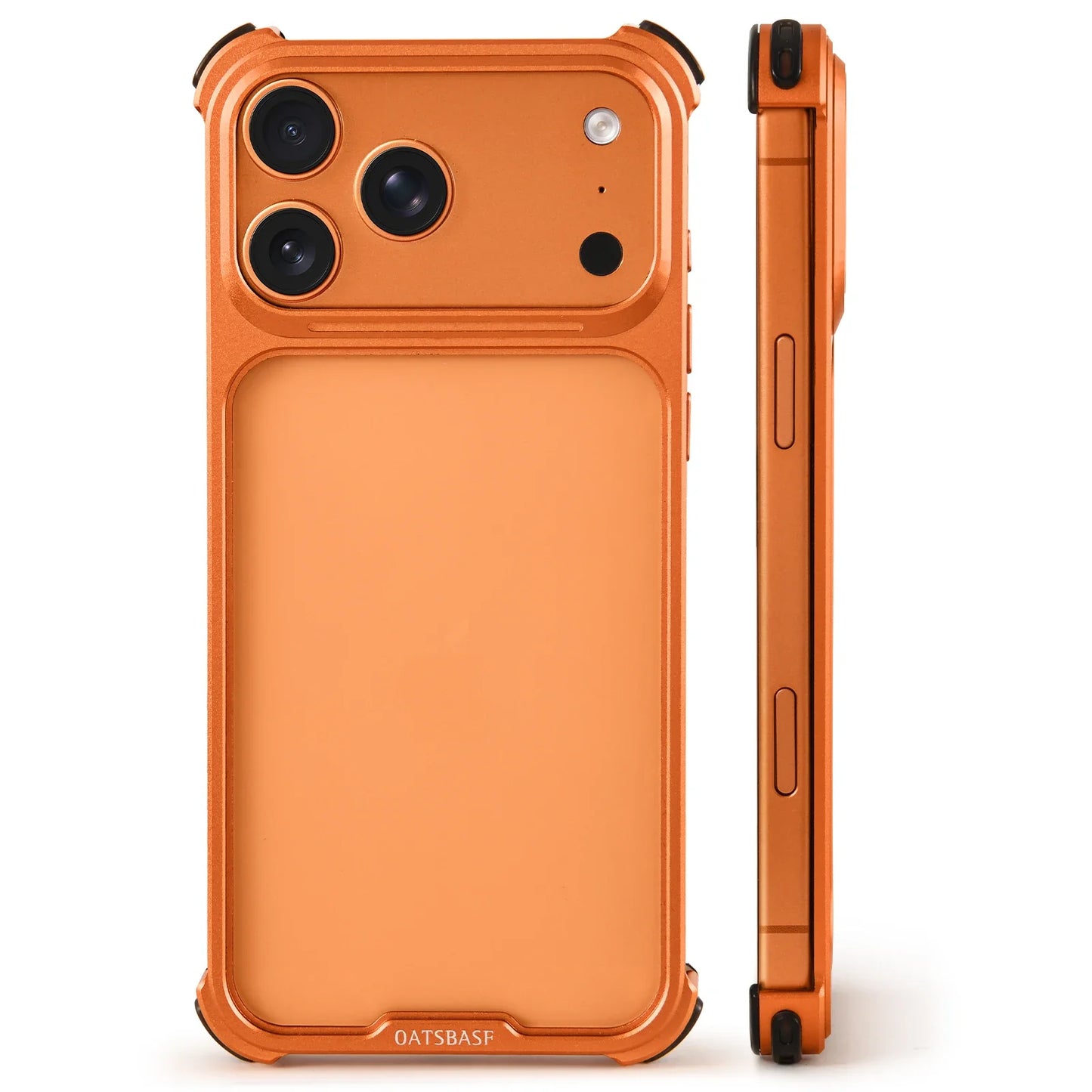 Oatsbasf Metal Phone Case for iPhone 17 Pro Max /17Pro No Back Design Protective Cover Shockproof Bumper Compatible With MagSafe