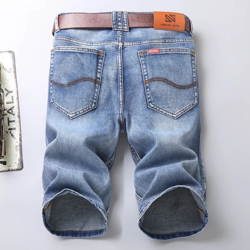 2025 New Summer Brand Stretch Thin Bermuda Masculina Cotton Denim Jeans Men Knee Length Soft Ropa Hombre Shorts