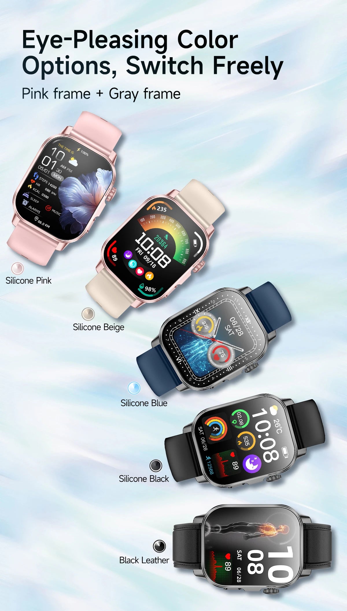 Body Composition analysis Monitoring Smart Watch Men ECG Heart Rate Blood pressure Uric Acid Health Tracker Smartwatches 2026New
