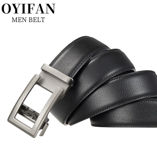 Fashion Designer Automatic Buckle Belt For Men Business & casuals Belt Men's Genuine Leather Belt Adjustable ratchet belt Men