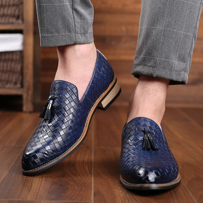 Fashion Formal Leather Shoes for Men Dress Business Shoes Male Geometric Oxfords Party Wedding Casual Mens Flats Chaussure Homme