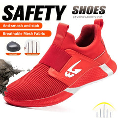 Security Protection Boots Men Shoes Steel Toe Work Safety Shoes Anti-smash Puncture-Proof Safety Boots Comfortable Sneakers